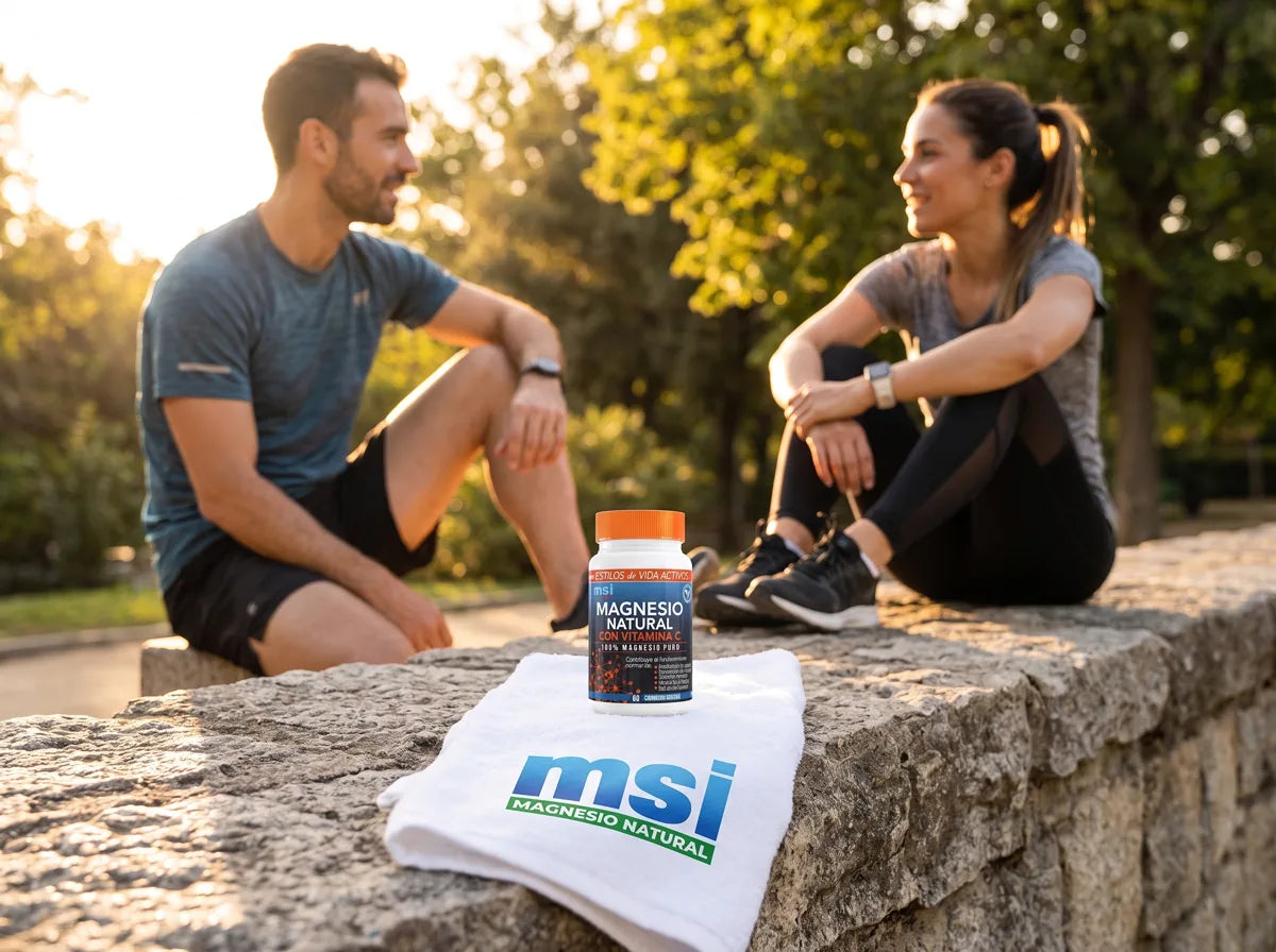 Deportistas descansando tras entrenar con MSI Magnesio con Vitamina C